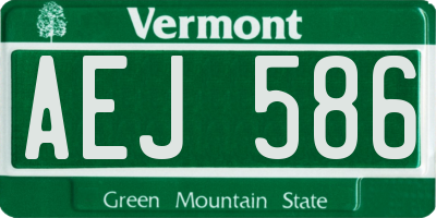 VT license plate AEJ586