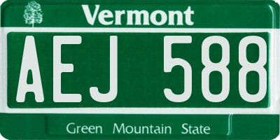 VT license plate AEJ588