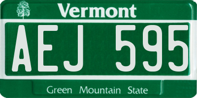 VT license plate AEJ595