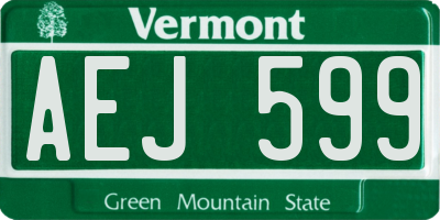 VT license plate AEJ599