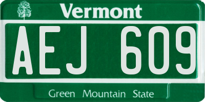 VT license plate AEJ609