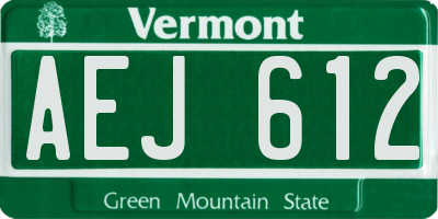 VT license plate AEJ612