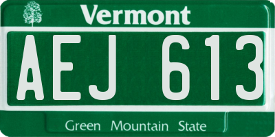 VT license plate AEJ613