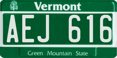 VT license plate AEJ616