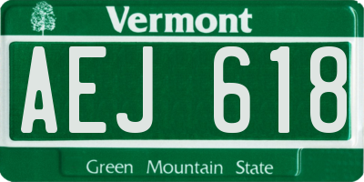 VT license plate AEJ618
