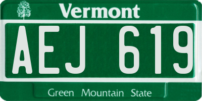 VT license plate AEJ619