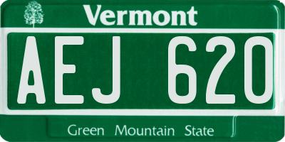 VT license plate AEJ620
