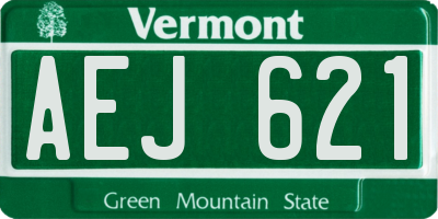 VT license plate AEJ621