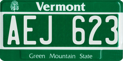 VT license plate AEJ623