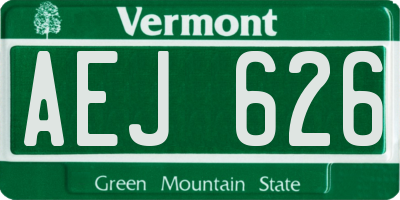 VT license plate AEJ626