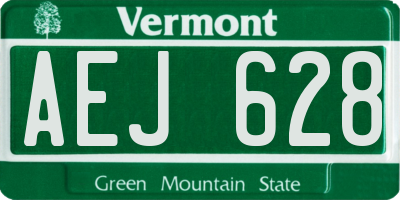 VT license plate AEJ628