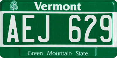 VT license plate AEJ629