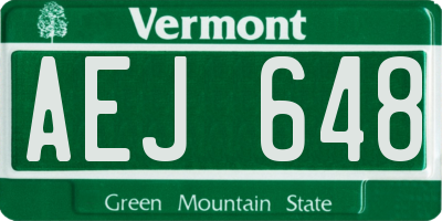 VT license plate AEJ648