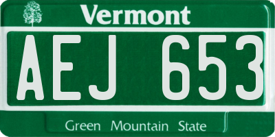 VT license plate AEJ653