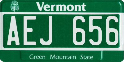 VT license plate AEJ656