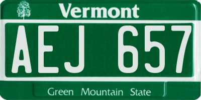 VT license plate AEJ657