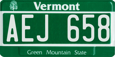 VT license plate AEJ658