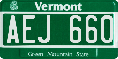 VT license plate AEJ660