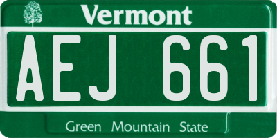 VT license plate AEJ661