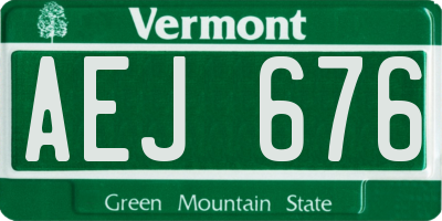 VT license plate AEJ676