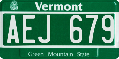 VT license plate AEJ679
