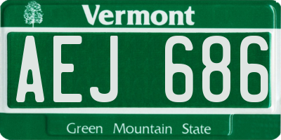 VT license plate AEJ686