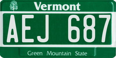 VT license plate AEJ687
