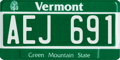 VT license plate AEJ691