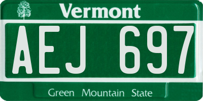 VT license plate AEJ697