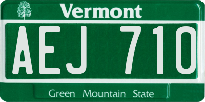 VT license plate AEJ710