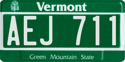 VT license plate AEJ711