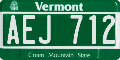 VT license plate AEJ712