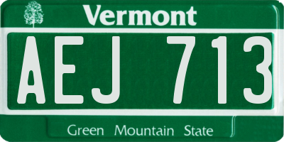 VT license plate AEJ713