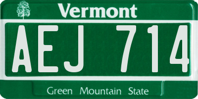VT license plate AEJ714