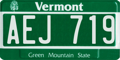 VT license plate AEJ719