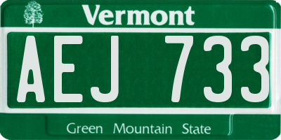 VT license plate AEJ733