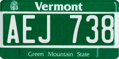VT license plate AEJ738