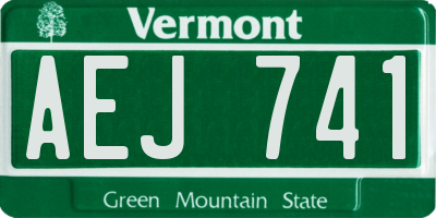 VT license plate AEJ741