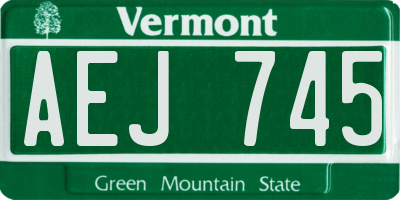 VT license plate AEJ745