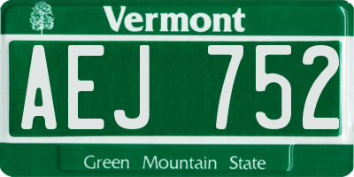 VT license plate AEJ752