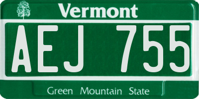 VT license plate AEJ755