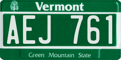 VT license plate AEJ761