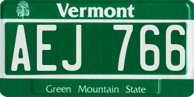 VT license plate AEJ766