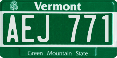 VT license plate AEJ771