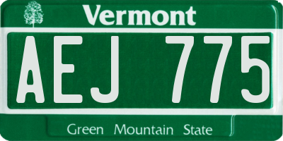 VT license plate AEJ775