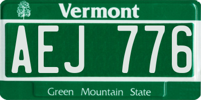 VT license plate AEJ776