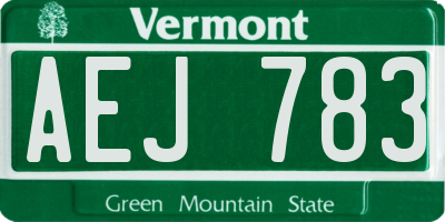 VT license plate AEJ783