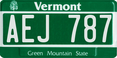 VT license plate AEJ787