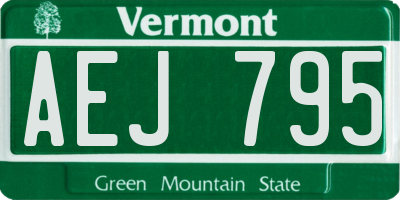 VT license plate AEJ795