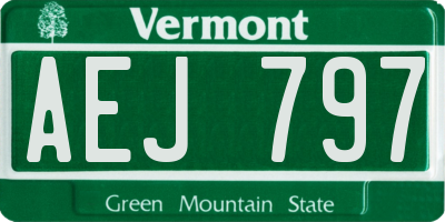 VT license plate AEJ797